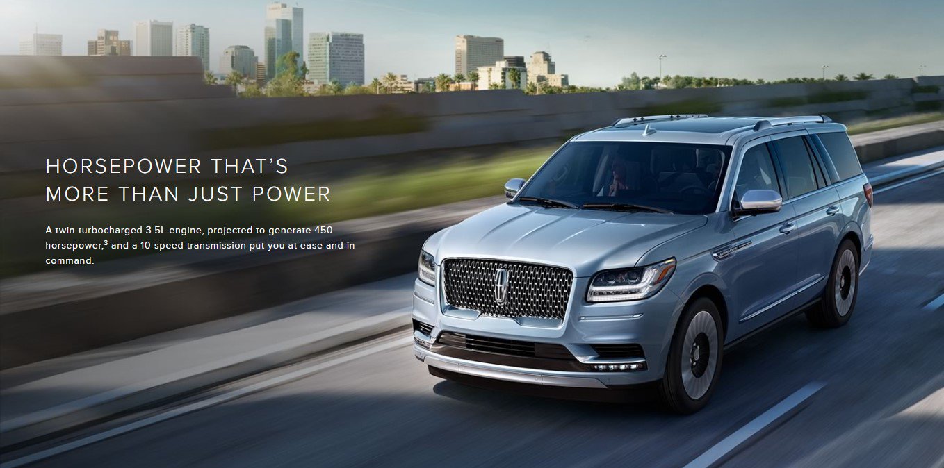 2018 lincoln navigator driving down I-95 in St. Augustine with 450 horsepower.
